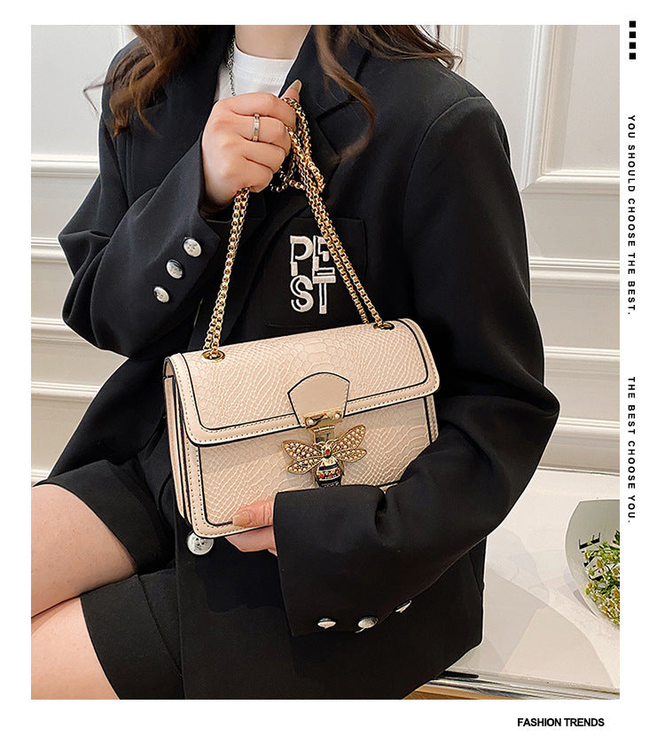 fashion-forward chain shoulder messenger bag