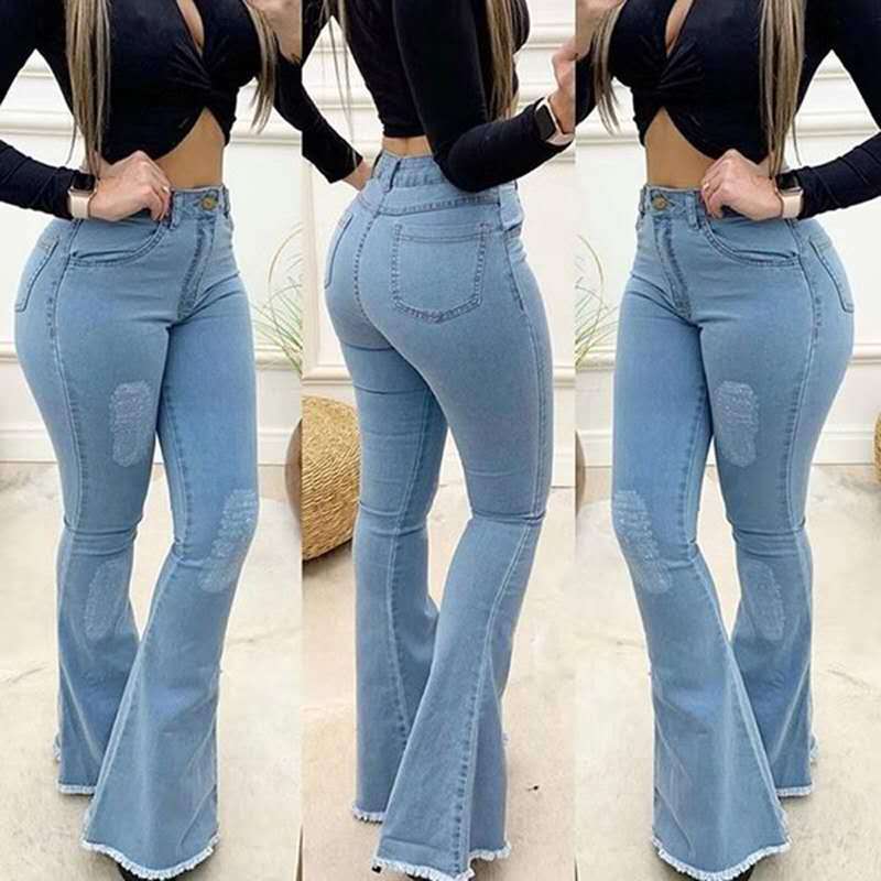 Elastic Waist Ladies Jeans